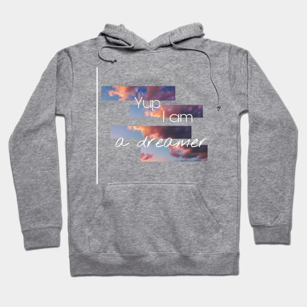 Dreamer aesthetics minimalism sky clouds personalized gift idea Hoodie by AGRHouse